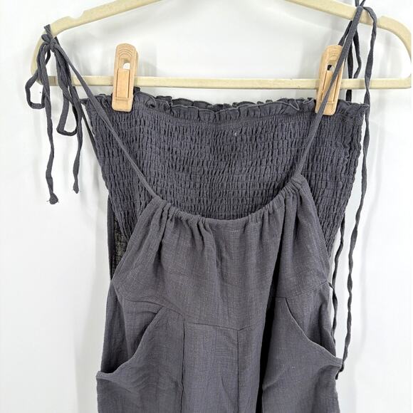 Promesa Women's Charcoal Paradise Pause Smocked Bust Jumpsuit Size S - Picture 6 of 8